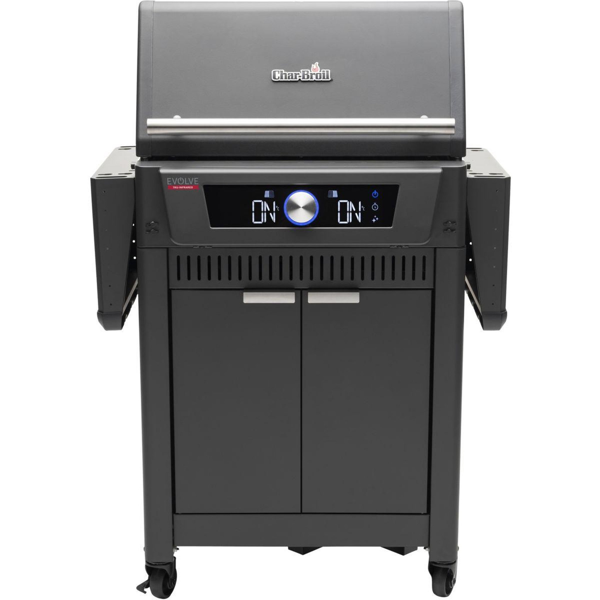 Voir la diapositive 3 : CHAR BROIL Barbecue gaz evolve, sur chariot, 2 brûleurs, thermostat digital, surface de cuisson 63 x 43 cm