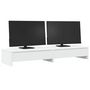Voir la diapositive 3 : VIDAXL Support de moniteur avec tiroirs blanc bois d ingénierie