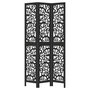 Voir la diapositive 4 : VIDAXL Cloison de separation 3 panneaux noir bois de paulownia massif