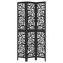 Voir la diapositive 4 : VIDAXL Cloison de separation 3 panneaux noir bois de paulownia massif
