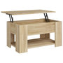 Voir la diapositive 2 : VIDAXL Table basse chene sonoma 79x49x41 cm bois d'ingenierie