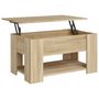 Voir la diapositive 2 : VIDAXL Table basse chene sonoma 79x49x41 cm bois d'ingenierie