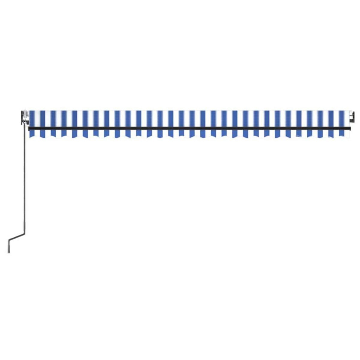 VIDAXL Auvent automatique capteur de vent LED 500x350 cm Bleu et blanc