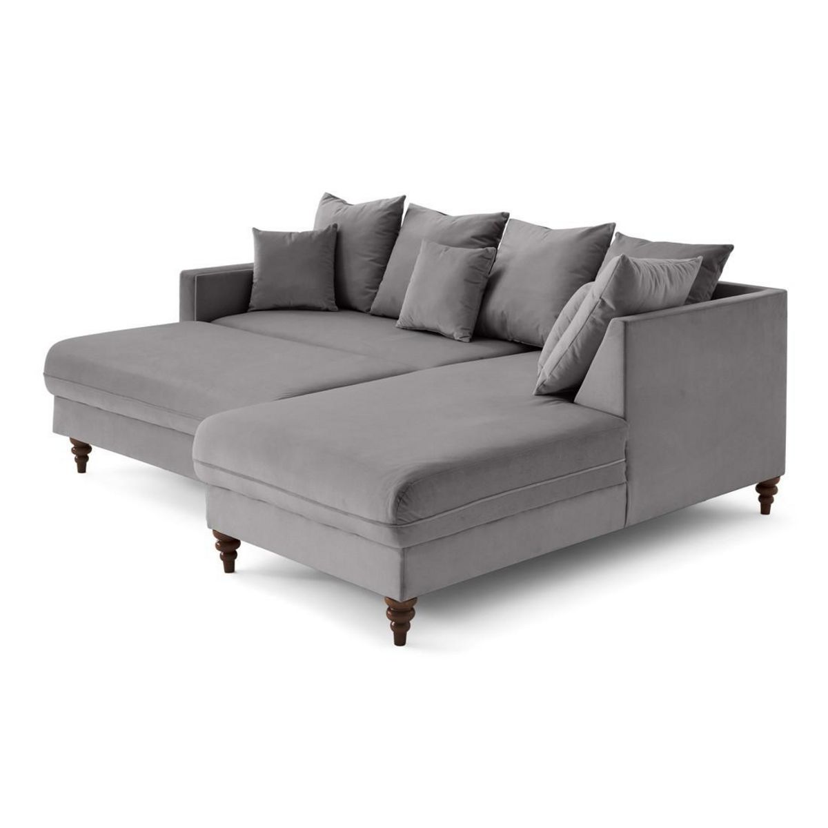 BEST MOBILIER Flamingo - canapé d'angle droit 4 places convertible en velours