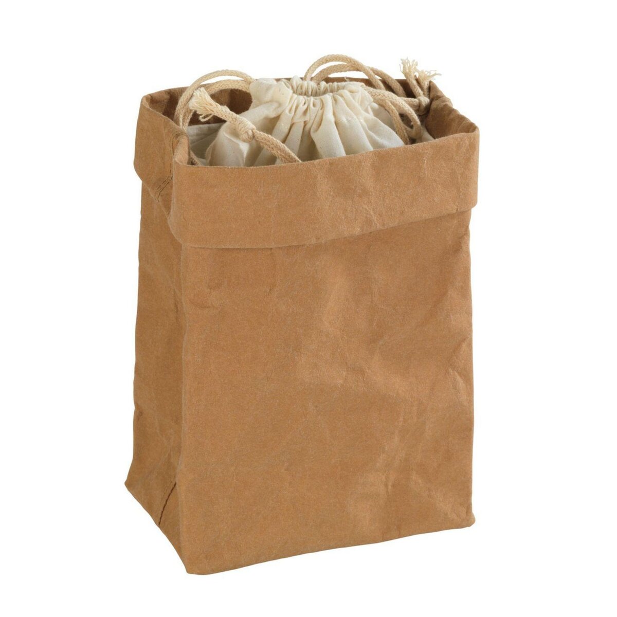 Wenko Sac de conservation pour aliments - 16 x H. 27 cm - Marron