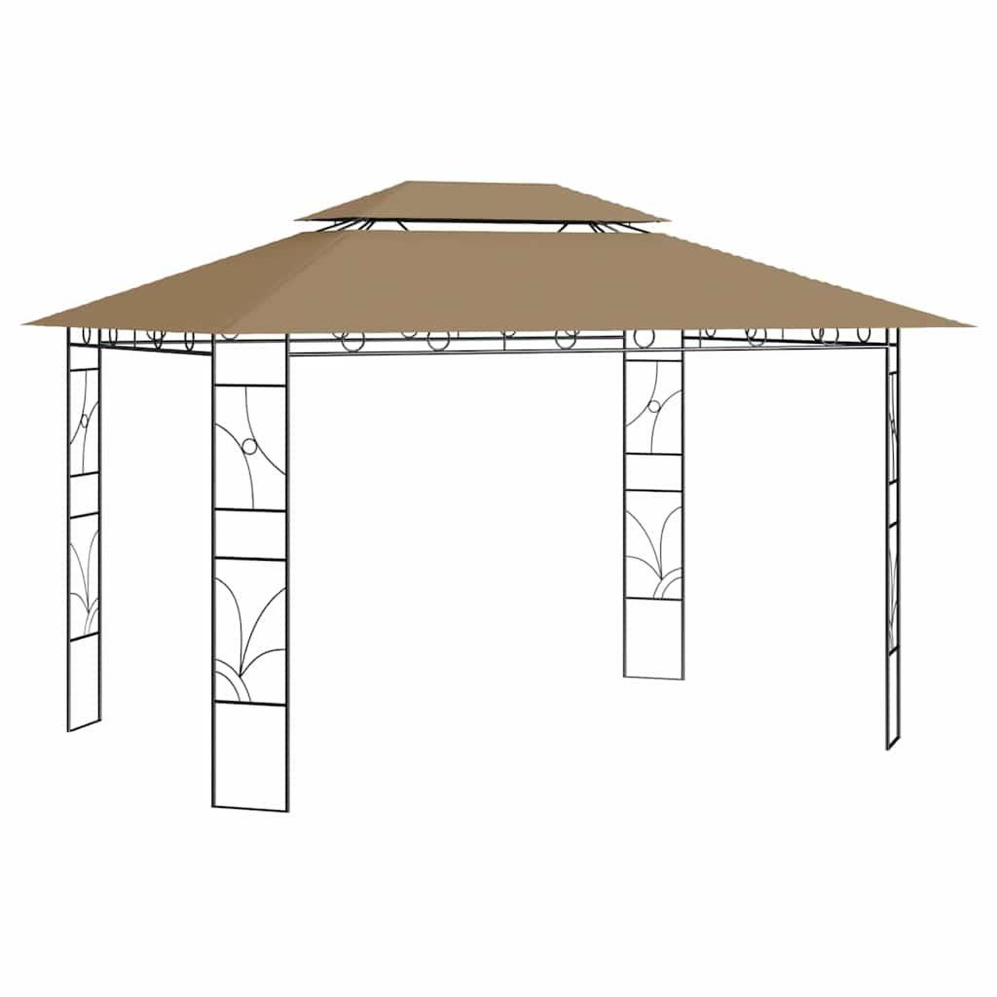 VIDAXL Belvedere 4x3x2,7 m taupe 160 g/m^2