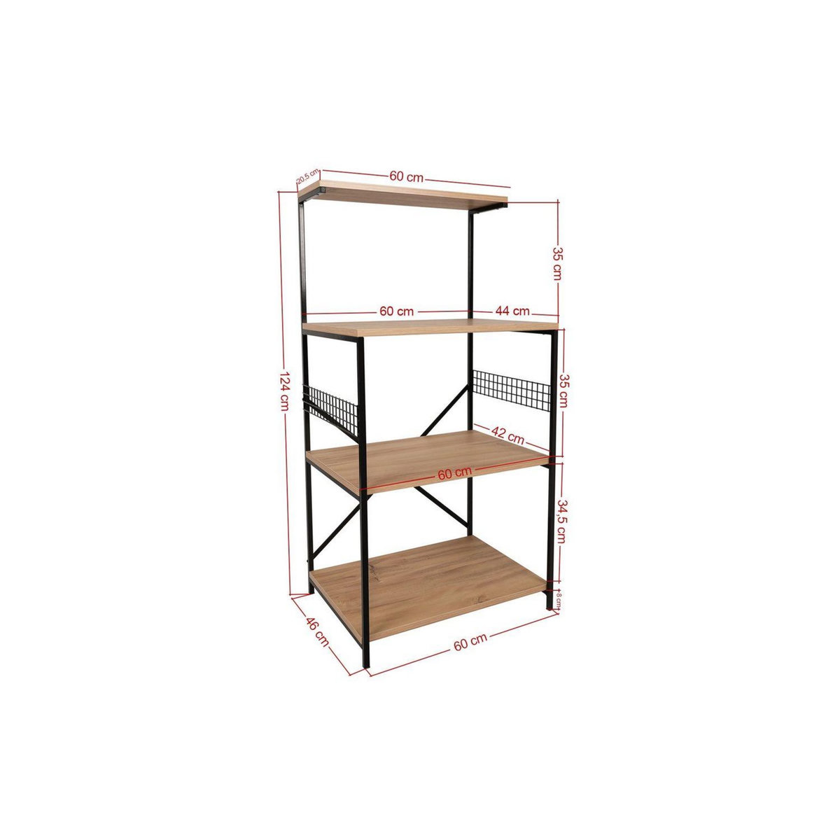 TOILINUX Etagère métal et bois pour cuisine - Marron et noir