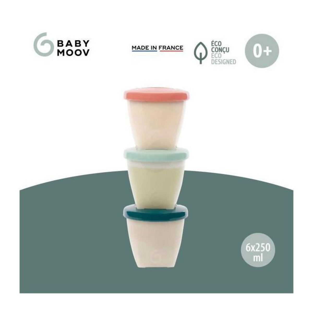 BABYMOOV Babymoov Pots de conservation Babybols Biosourcés - Lot de 6x250ml