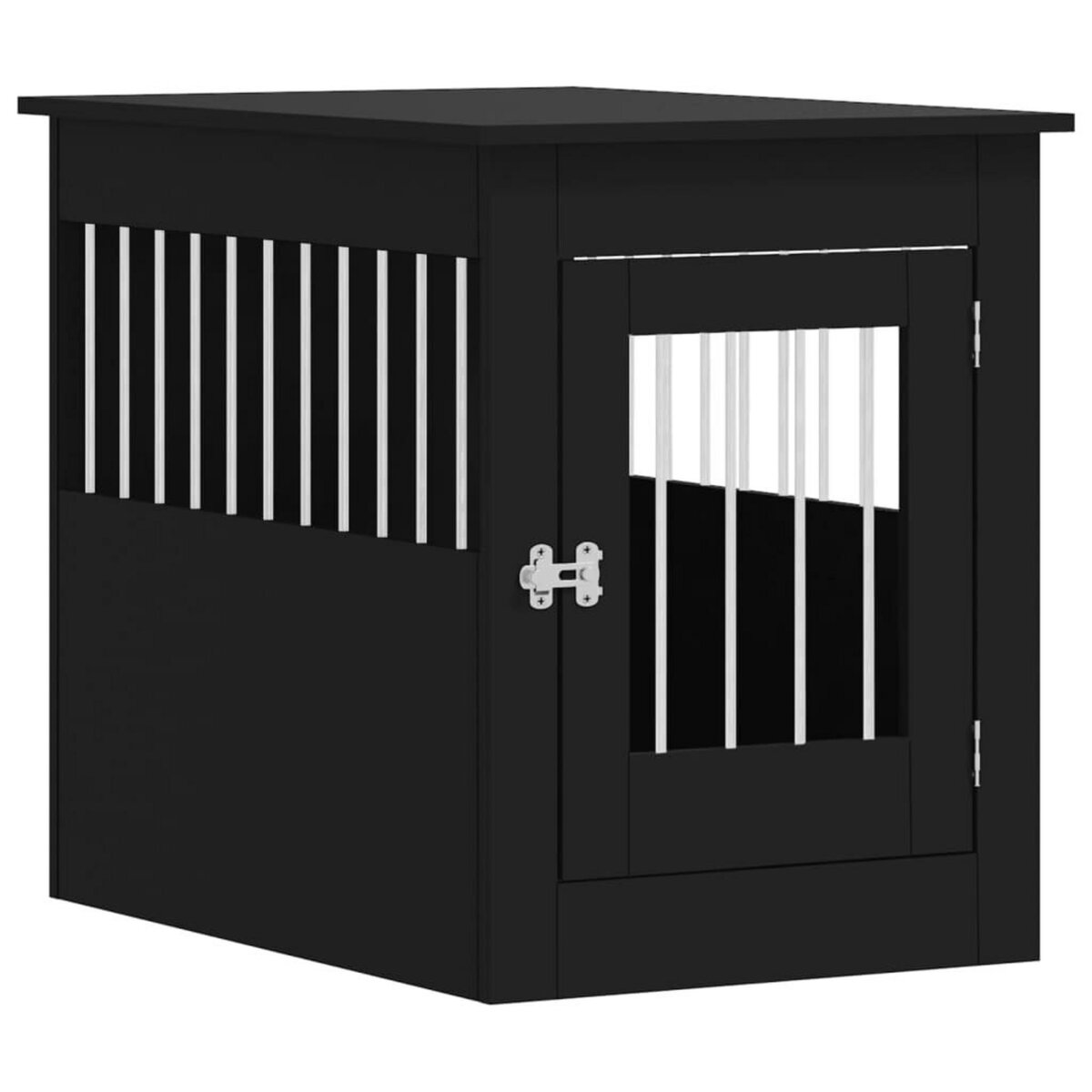 VIDAXL Meuble de cage pour chiens noir 55x80x68 cm bois d'ingenierie