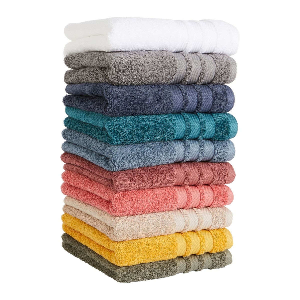 ACTUEL  Serviette invité unie en coton 500gr/m² 