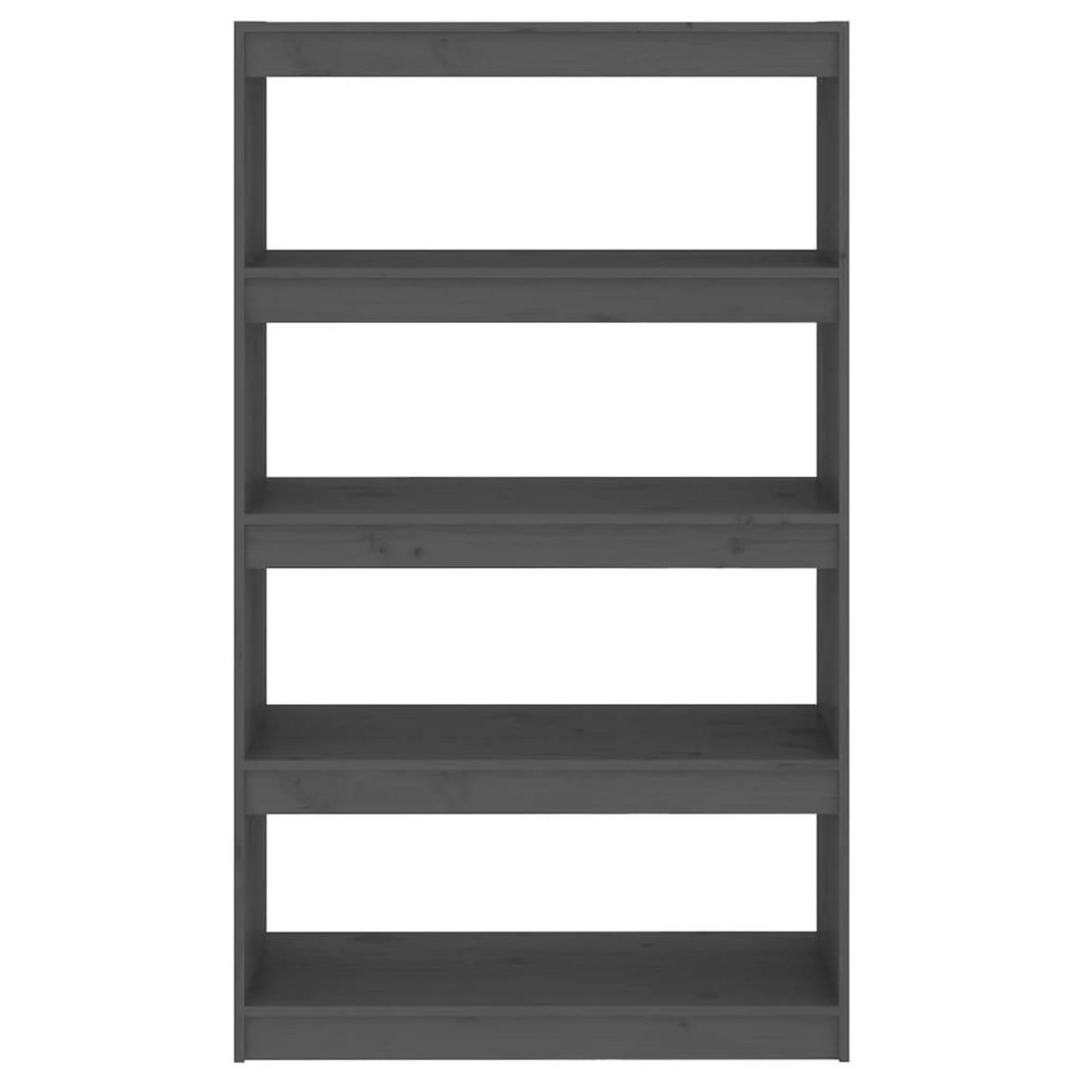 VIDAXL Bibliotheque/Separateur de piece Gris 80x30x135,5 cm Pin massif