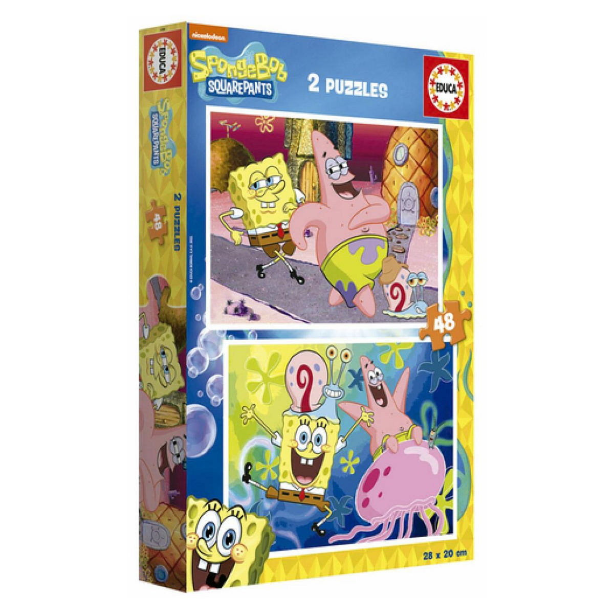 EDUCA Puzzle 48 pieces x2 Bob Leponge