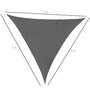 OUTSUNNY Voile d'ombrage triangulaire grande taille 5 x 5 x 5 m polyéthylène haute densité résistant aux UV gris
