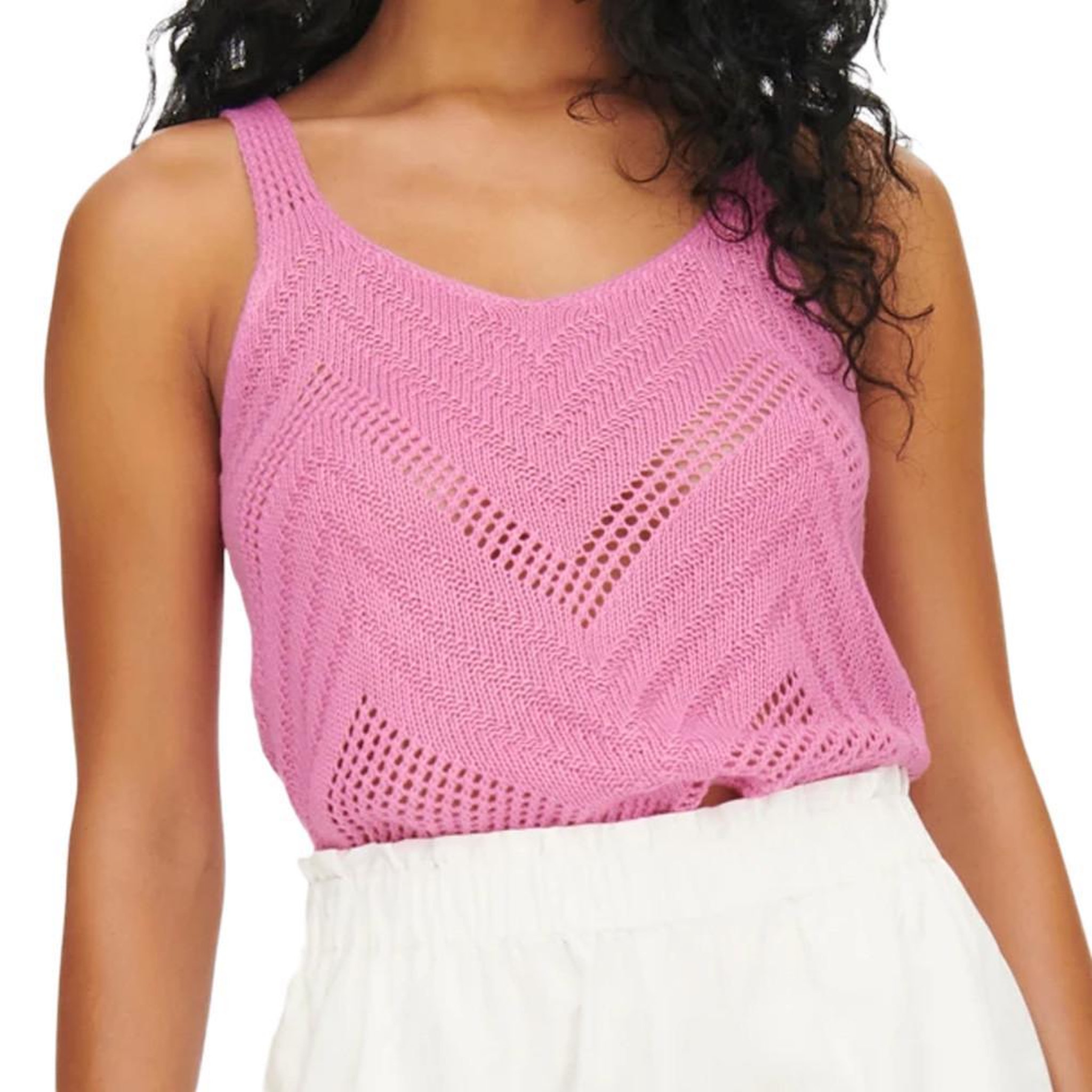 JACQUELINE DE YONG Débardeur maille Rose Femme JDY Sun. Coloris disponibles : Rose