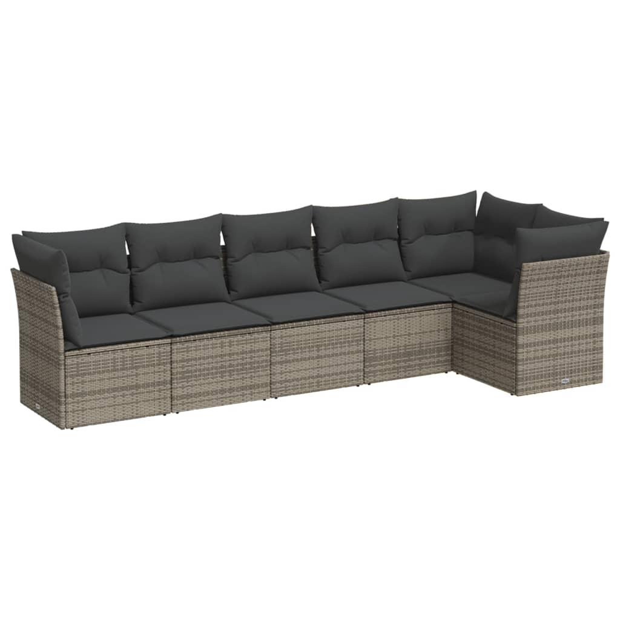 Voir la diapositive 2 : VIDAXL Salon de jardin 6 pcs avec coussins gris resine tressee