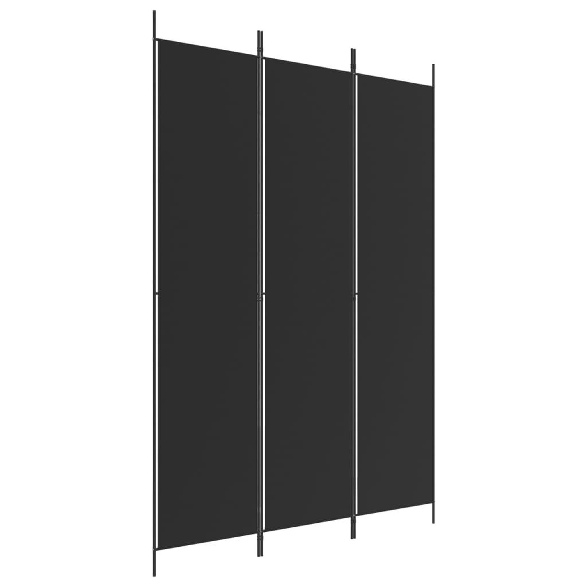 Voir la diapositive 2 : VIDAXL Cloison de separation 3 panneaux Noir 150x220 cm Tissu