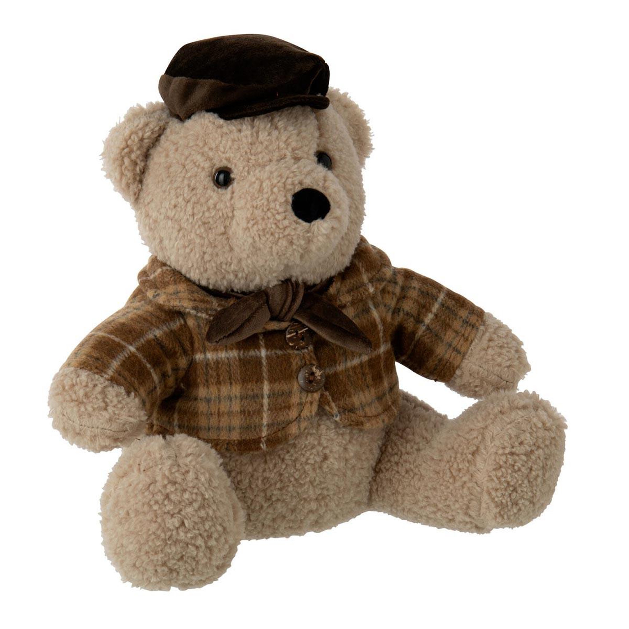 J-LINE Cale-porte ours  léon  27cm beige & marron foncé