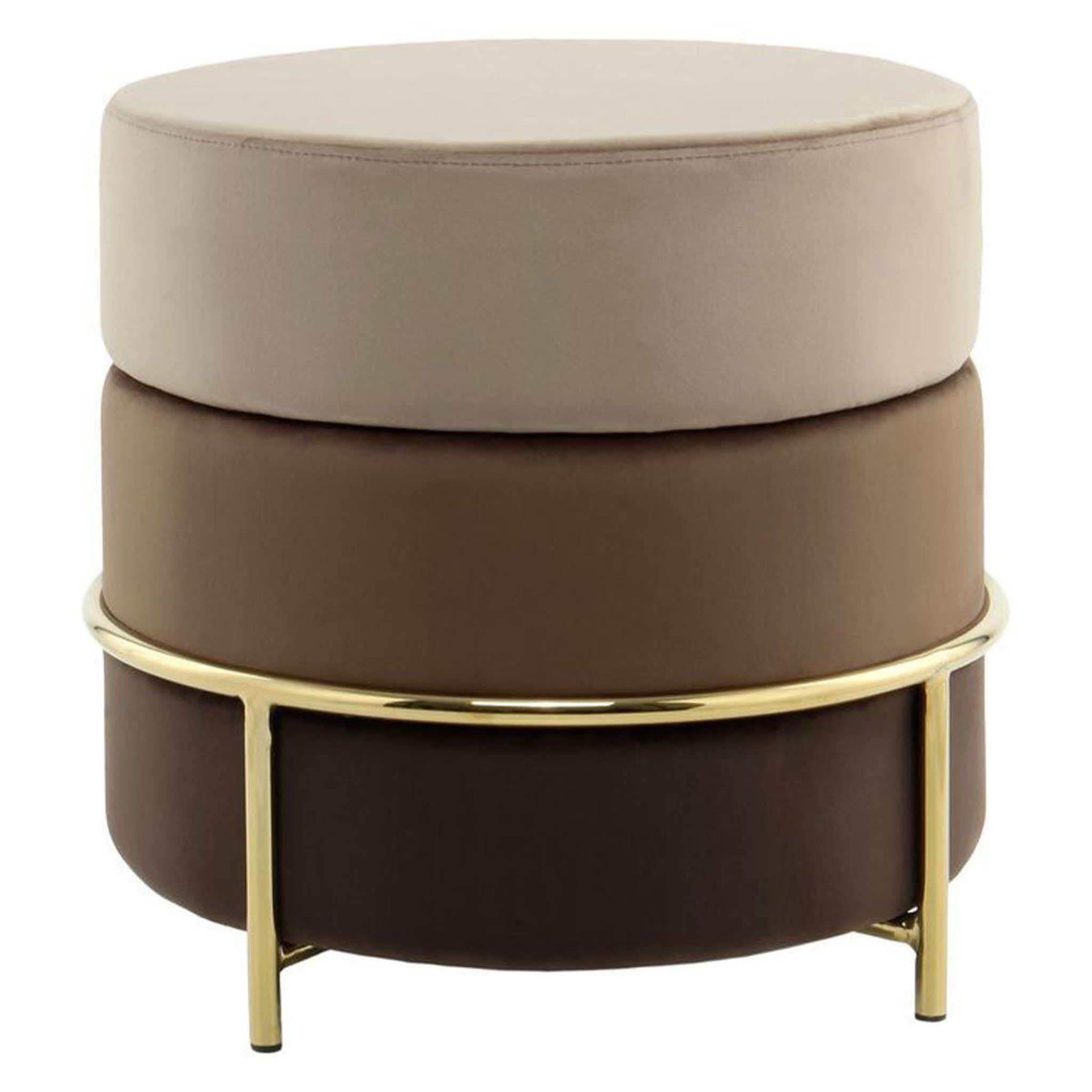 Paris Prix Pouf rond design en velours  matilda  48cm marron