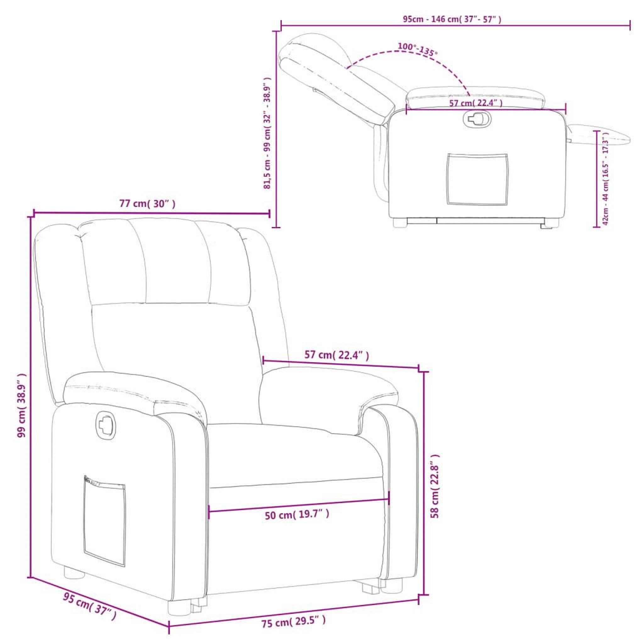 Voir la diapositive 6 : VIDAXL Fauteuil inclinable noir tissu