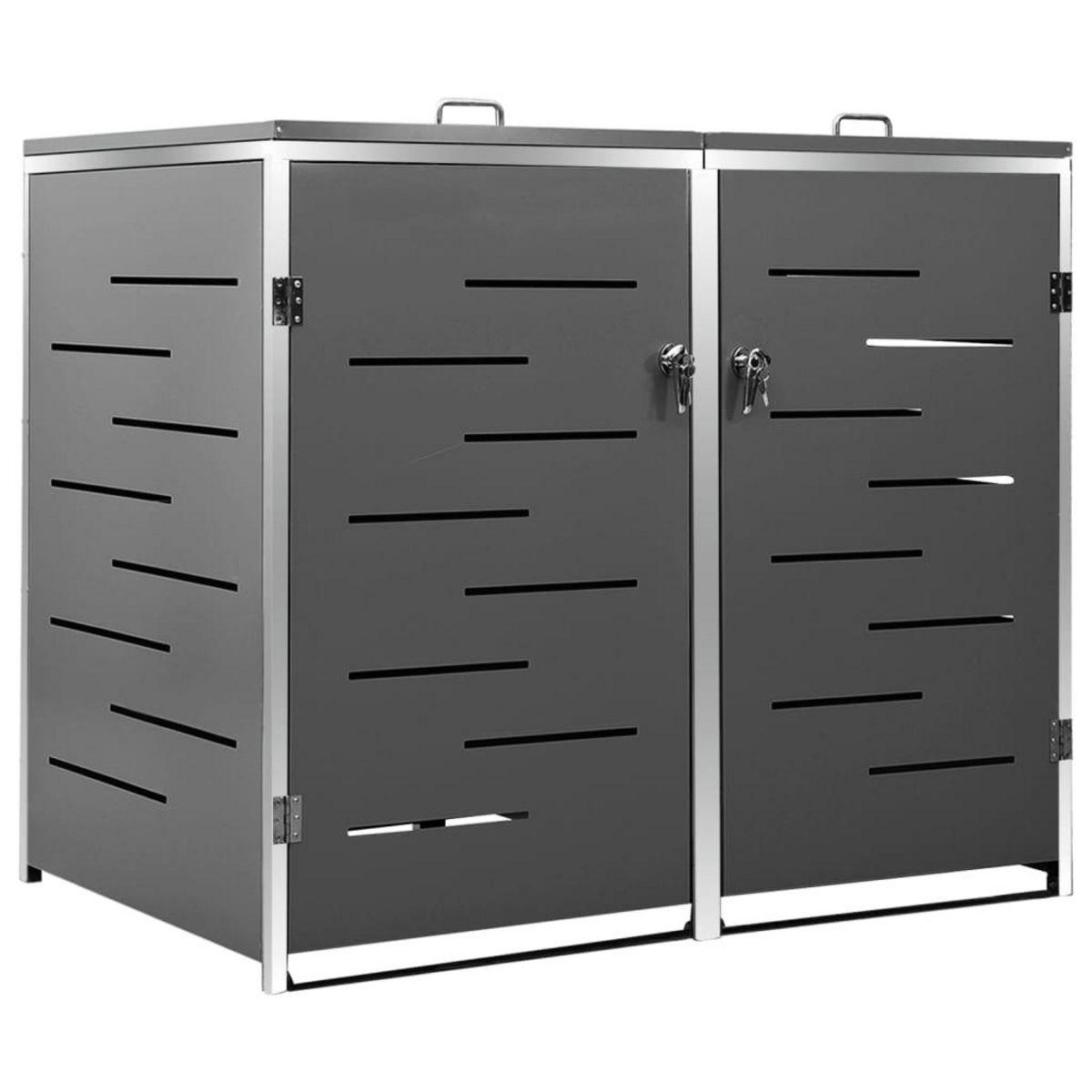 VIDAXL Abri pour deux poubelles 138x77,5x112,5 cm Inox