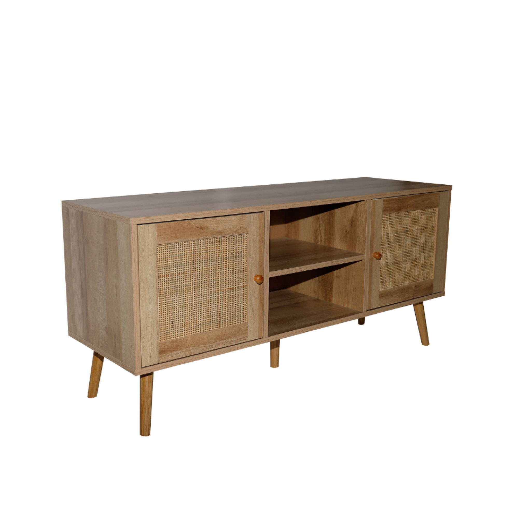 Voir la diapositive 4 : CONCEPT USINE Buffet avec portes effeffet cannage et 2 niches 120 cm CANGE
