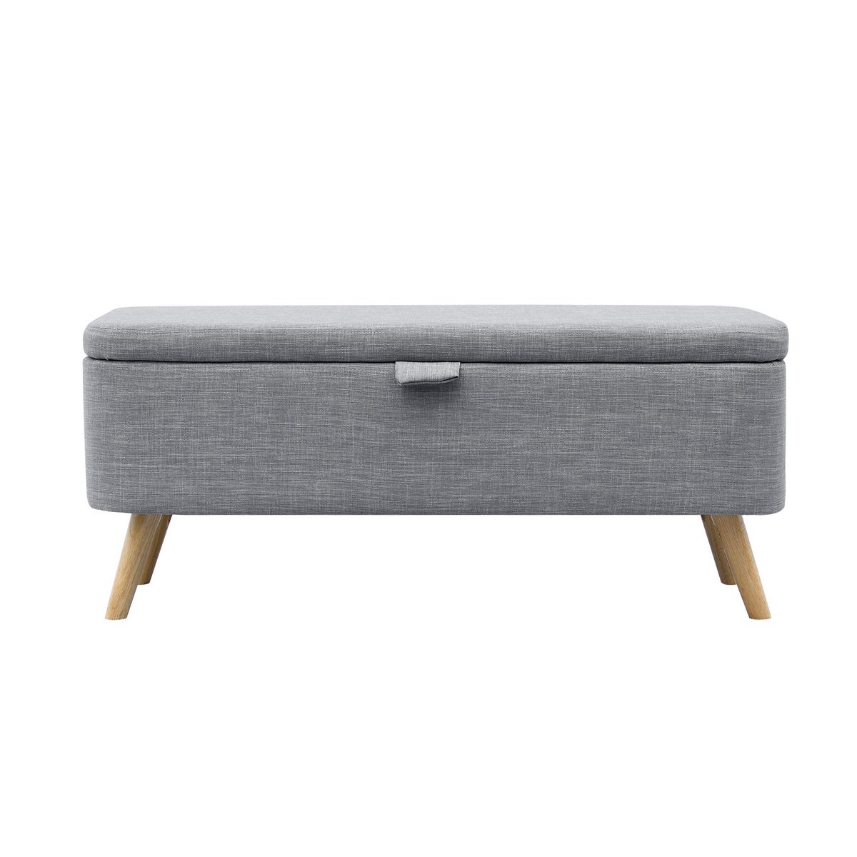 Bout de lit avec coffre en tissu  et pieds bois LAHTI