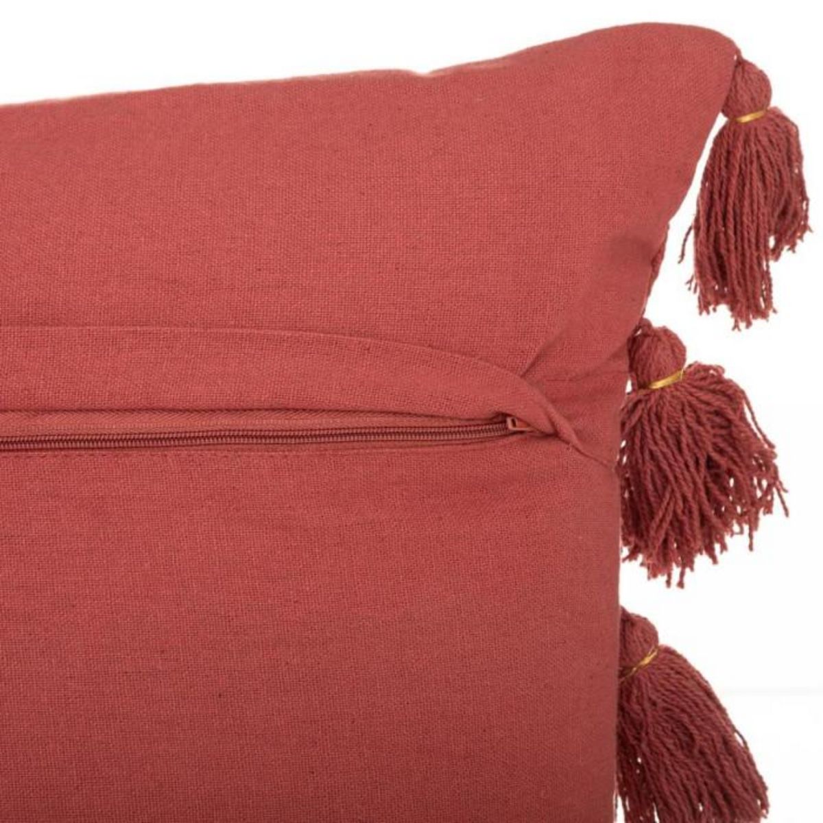 ATMOSPHERA Coussin Déco à Pompons  Gypsy  50x50cm Terracotta