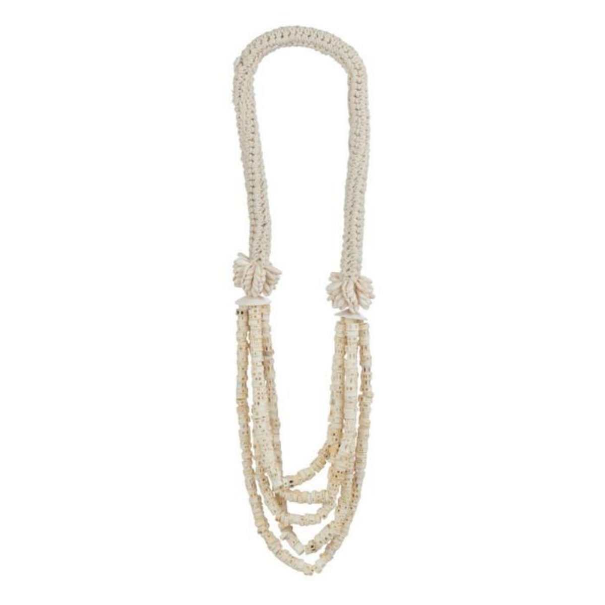 Paris Prix Collier de Coquillages Déco  5 Fils  32cm Naturel