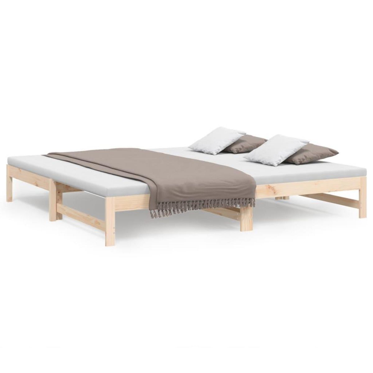 VIDAXL Lit coulissant sans matelas 2x(90x200) cm Bois de pin massif