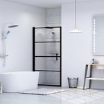 VIDAXL Porte de douche Verre trempe 100x178 cm Noir