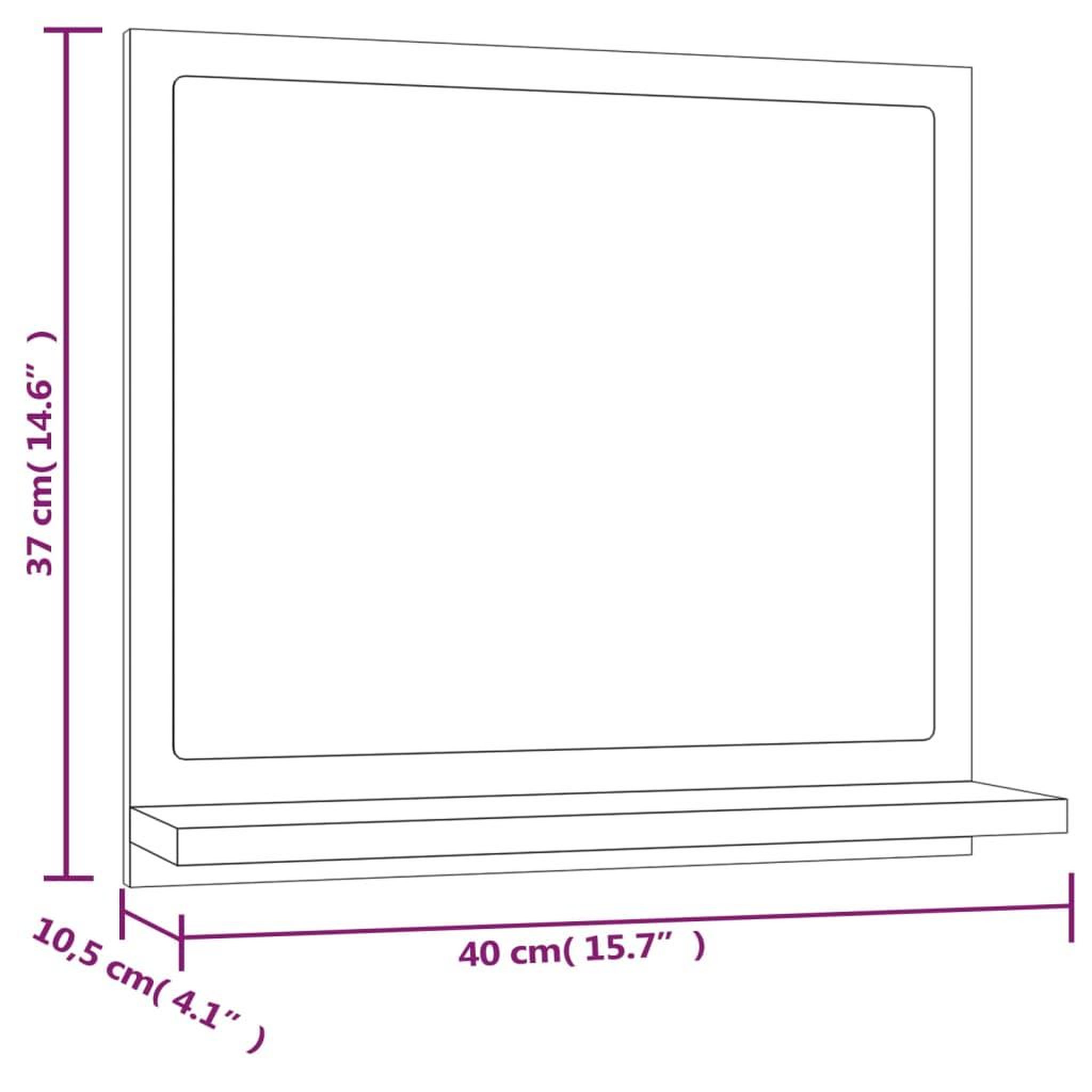 Voir la diapositive 6 : VIDAXL Miroir de bain Chene fume 40x10,5x37 cm Bois d'ingenierie
