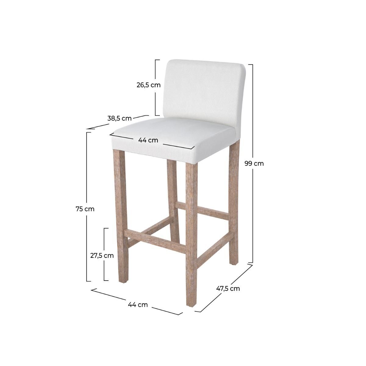 Rendez vous déco Lot de 2 chaises de bar en tissu gris foncé et pieds en bois 75 cm - Havane