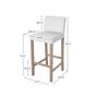 Voir la diapositive 4 : Rendez vous déco Lot de 2 chaises de bar en tissu gris foncé et pieds en bois 75 cm - Havane