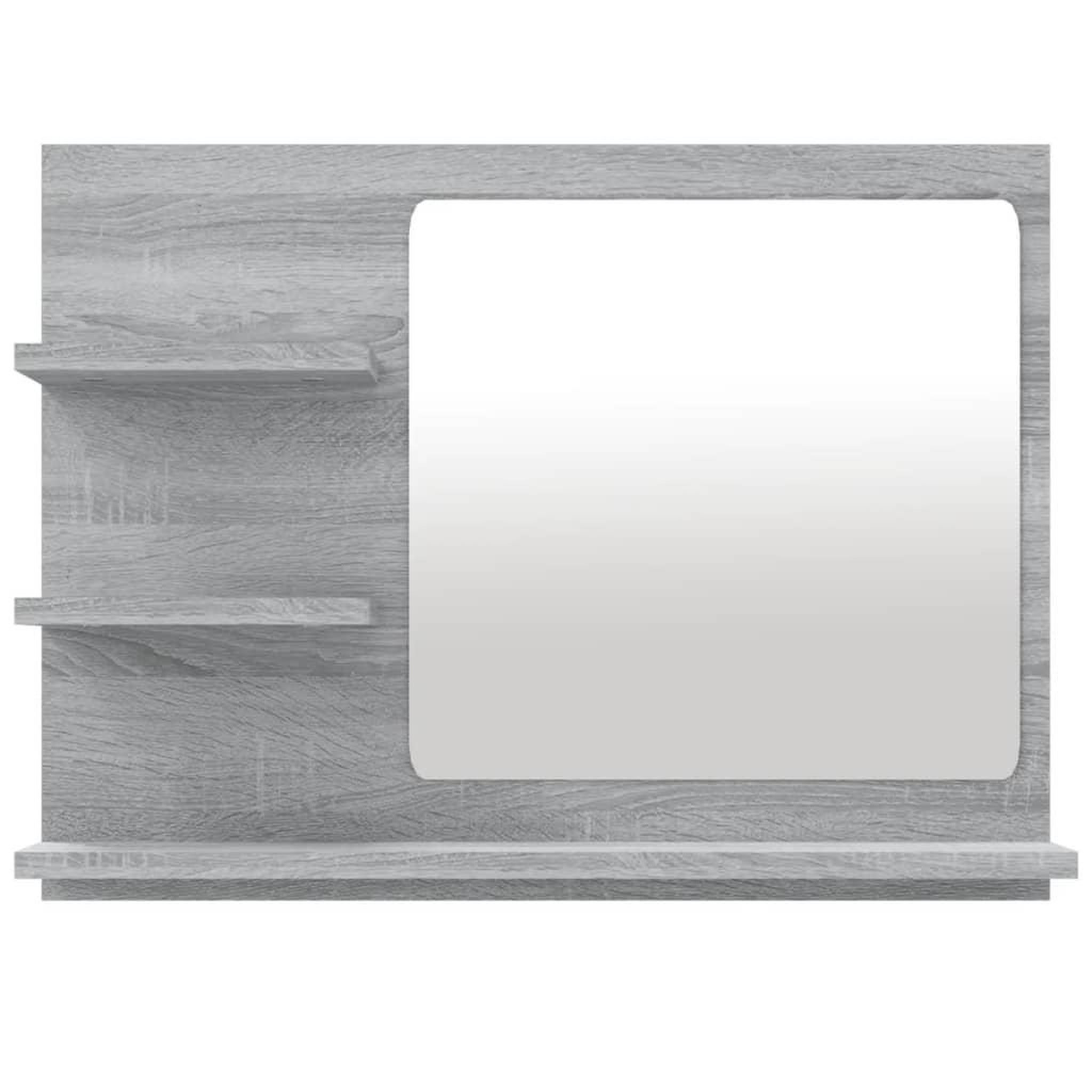 Voir la diapositive 3 : VIDAXL Miroir de bain Sonoma gris 60x10,5x45 cm Bois d'ingenierie