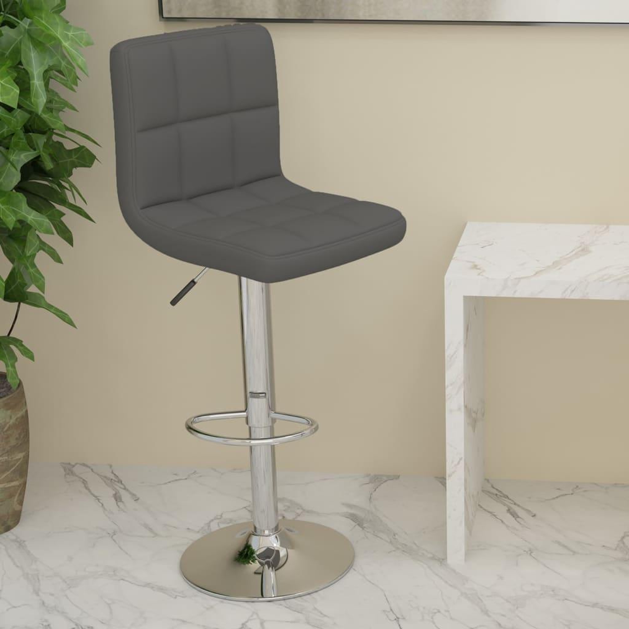 VIDAXL Tabouret de bar Gris fonce Tissu