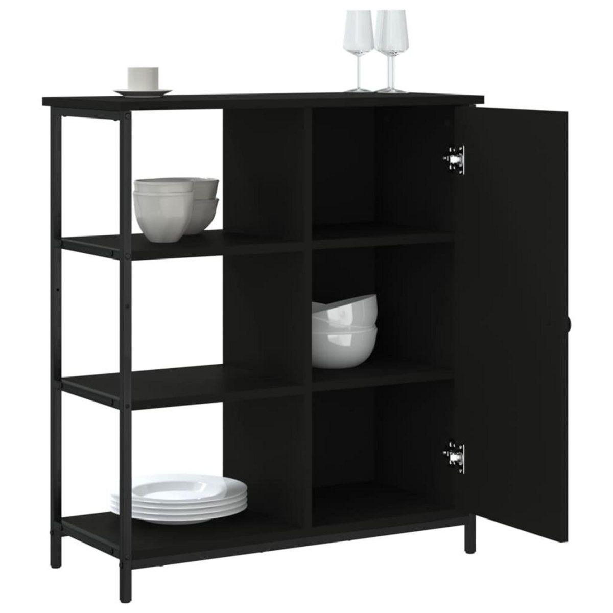 VIDAXL Buffet noir 70x30x80 cm bois d'ingenierie