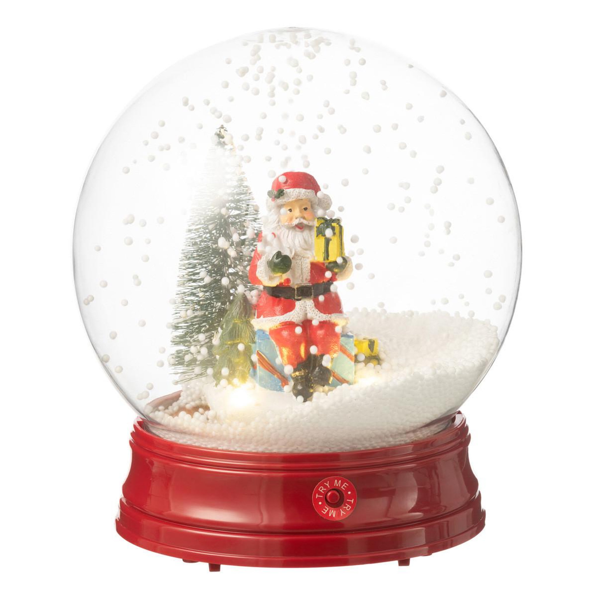 J-LINE Boule à Neige à LED  Père Noël  23cm Multicolore