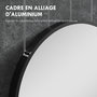 Voir la diapositive 5 : HOMCOM Miroir mural ovale dim. 60L x 90H cm cadre arrondi montage vertical/horizontal alu. noir