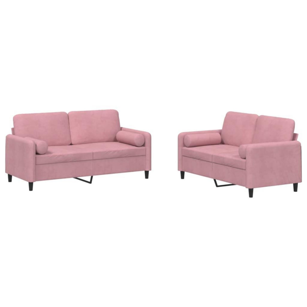 VIDAXL Ensemble de canapes 2 pcs avec coussins rose velours