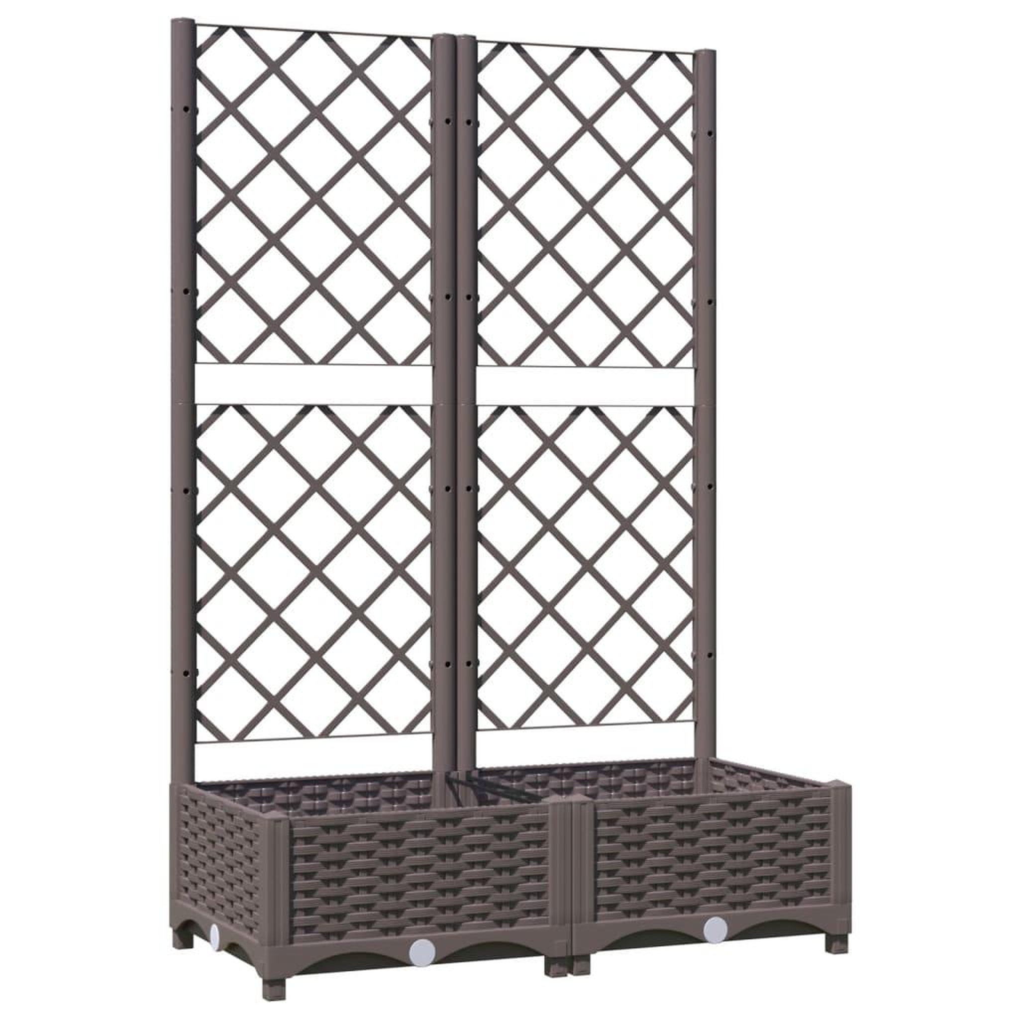 Voir la diapositive 2 : VIDAXL Jardiniere avec treillis Marron 80x40x121,5 cm PP