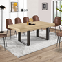 Voir la diapositive 4 : ID MARKET Table à manger extensible rectangle PHOENIX 6-12 personnes bois et noir 200-300 cm