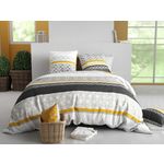 ATELIER DU COTON Parure housse de couette 100% coton 57fils spira. Coloris disponibles : Multicolore