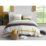 ATELIER DU COTON Parure housse de couette 100% coton 57fils spira. Coloris disponibles : Multicolore