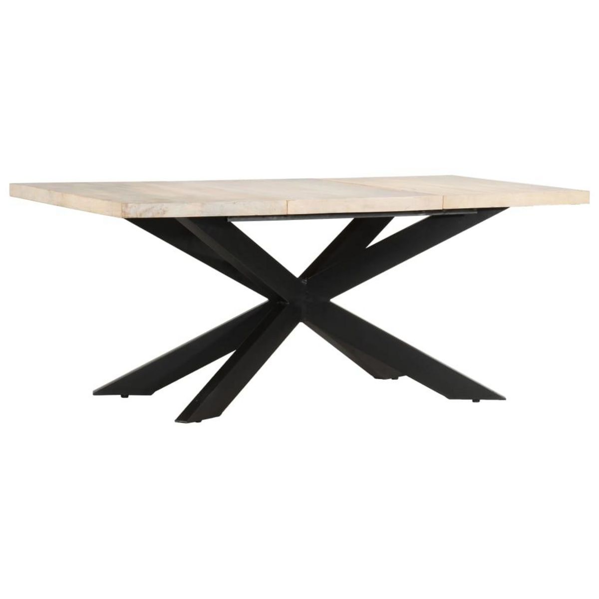 VIDAXL Table a dîner 180x90x76 cm Bois de manguier massif blanchi