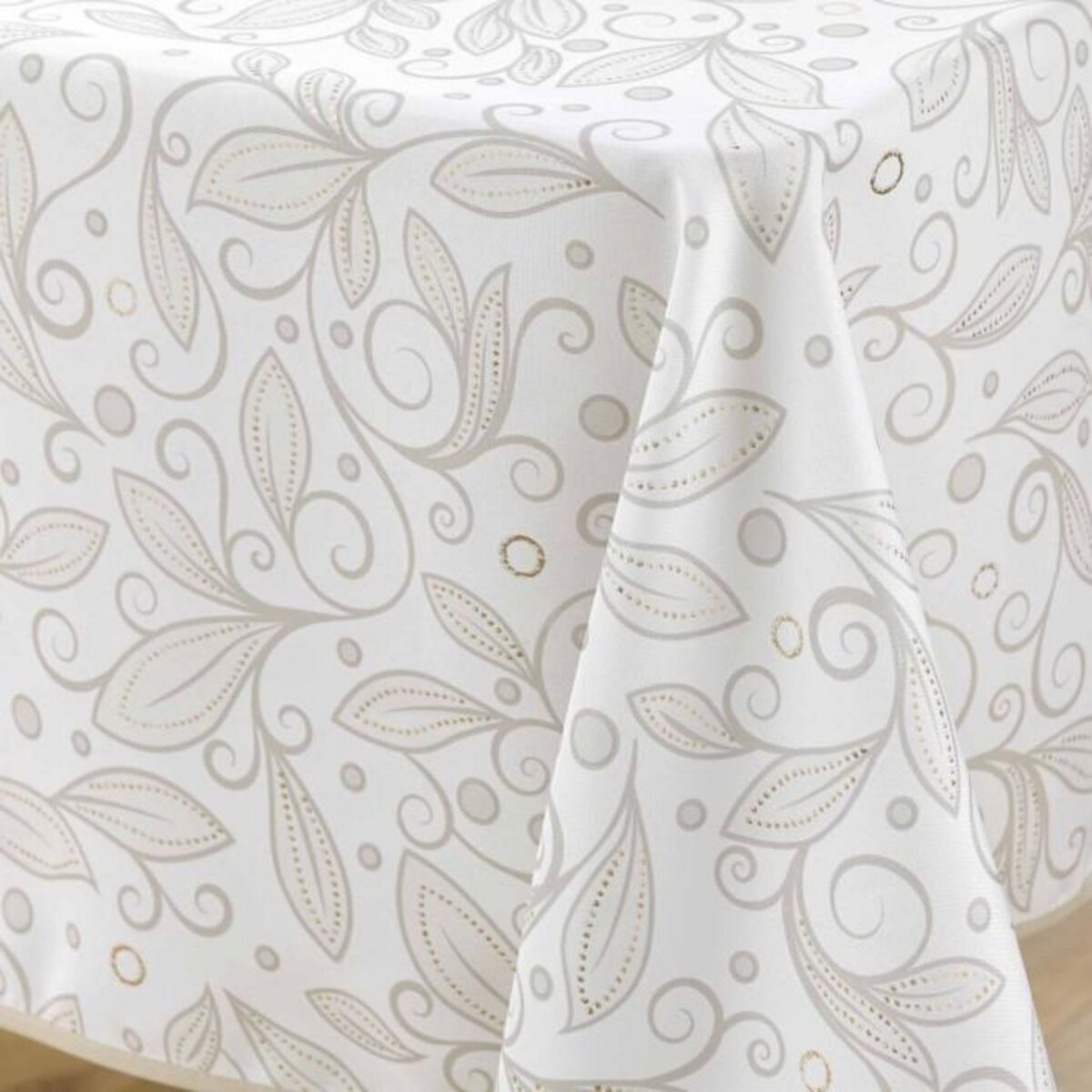 Paris Prix Nappe Antitache Imprimé  Leya  145x240cm Naturel