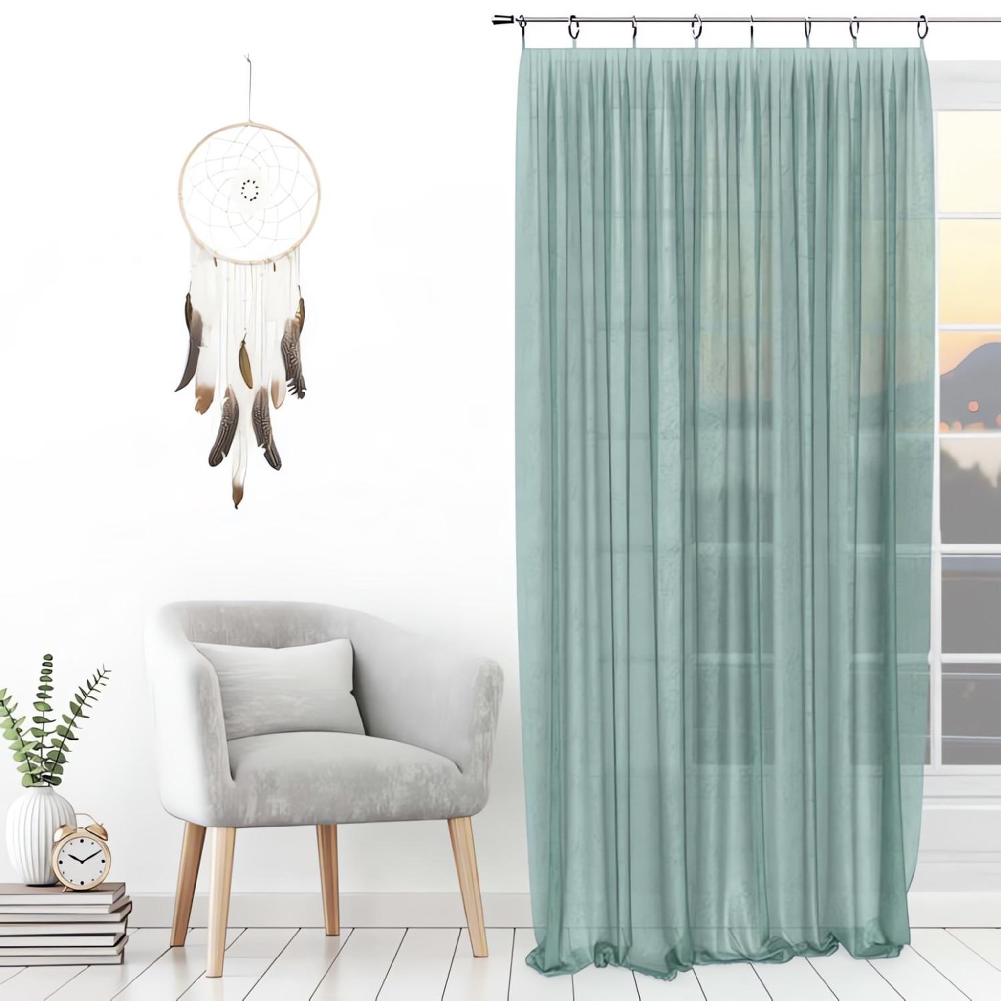 SOLEIL D'OCRE Voilage avec anneaux 135x250 cm SPIRIT, par Soleil d'ocre. Coloris disponibles : Rouge, Bleu, Gris, Blanc, Jaune, Vert