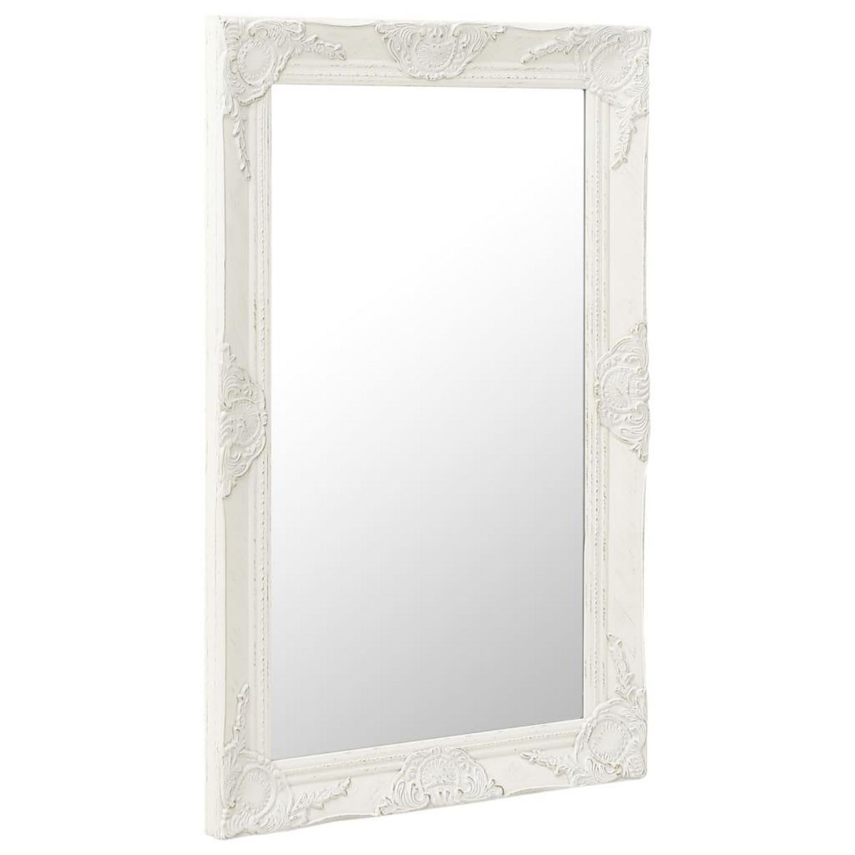 VIDAXL Miroir mural style baroque 50x80 cm Blanc