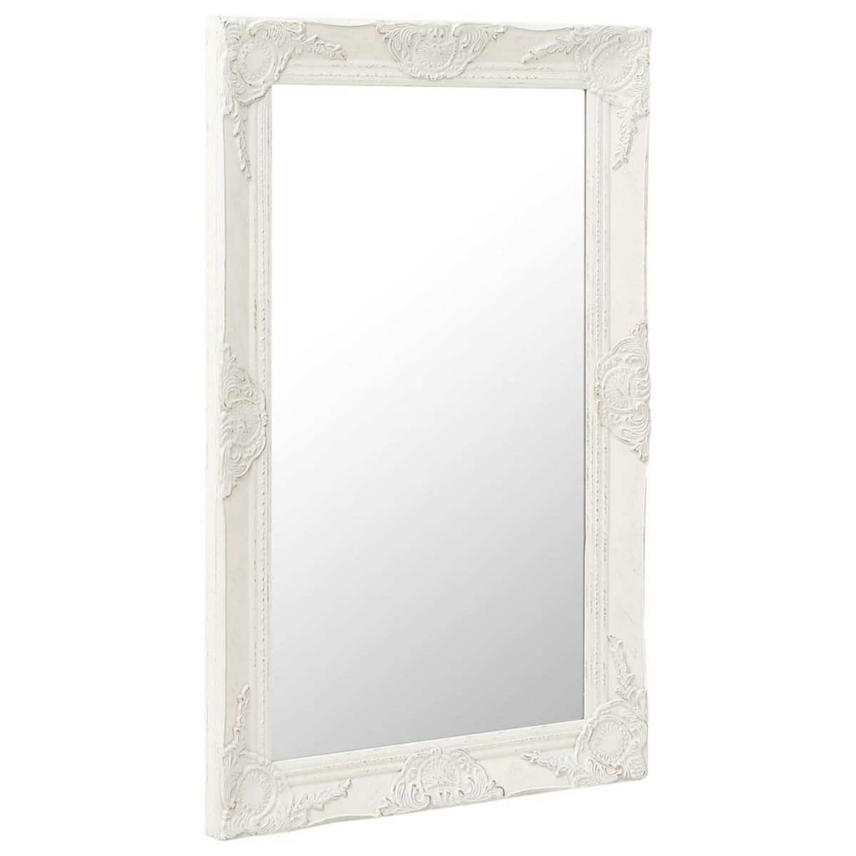 VIDAXL Miroir mural style baroque 50x80 cm Blanc