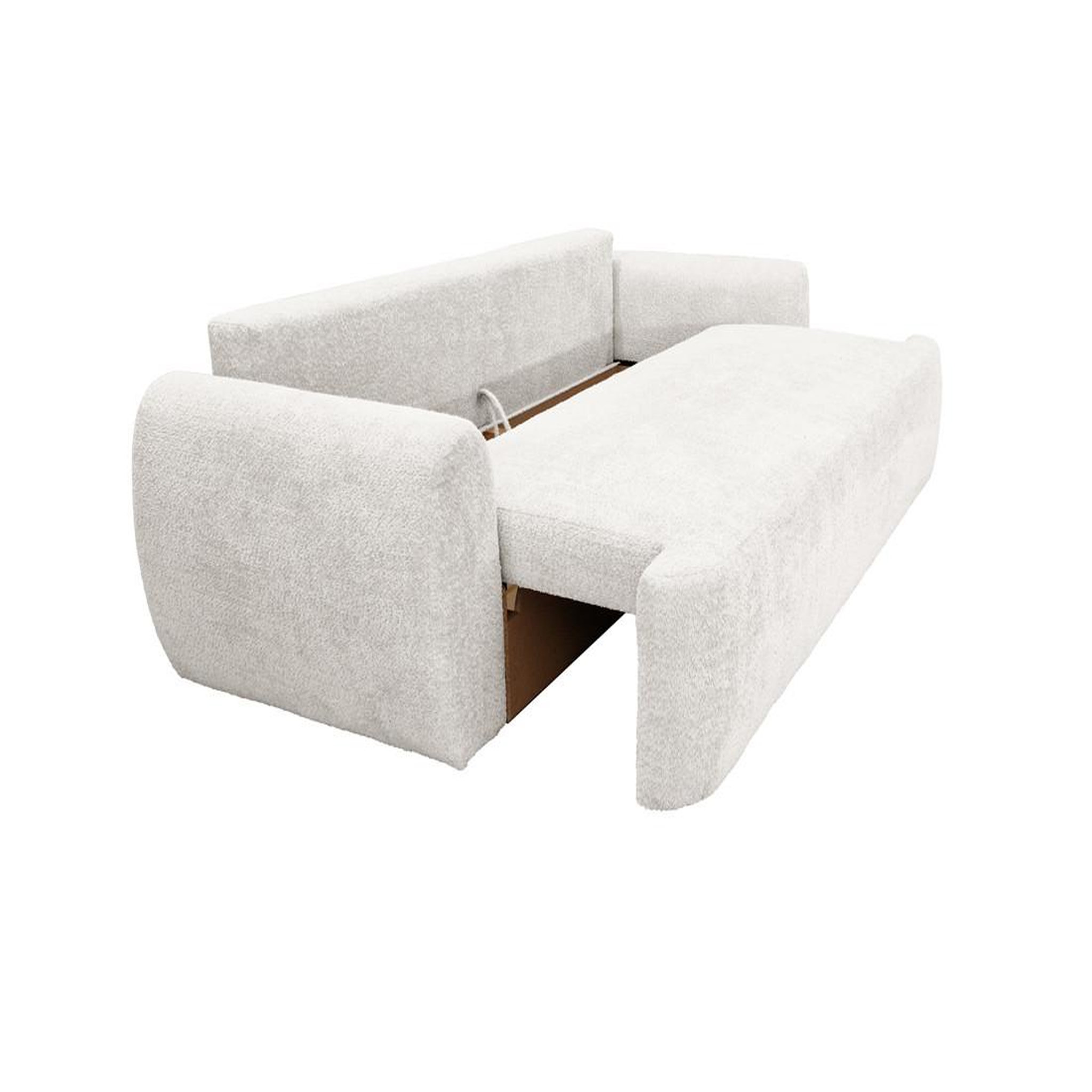 Voir la diapositive 3 : BEST MOBILIER Mahina - canapé droit 3 places - convertible avec coffre - en tissu bouclette