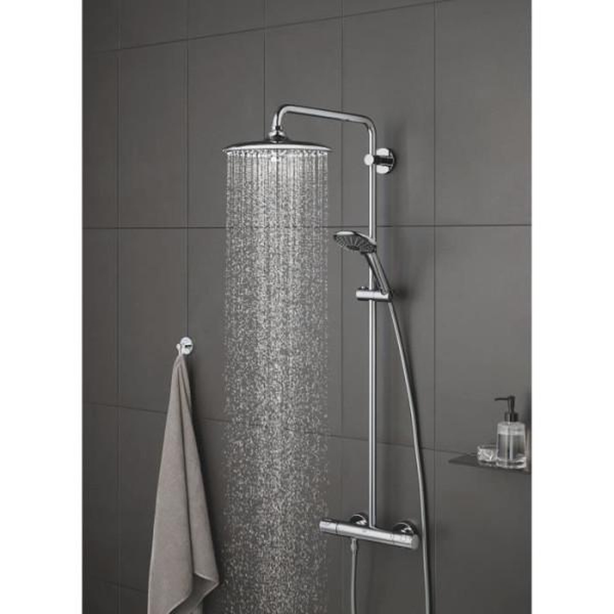 Voir la diapositive 6 : Grohe Douchette 3 jets - GROHE - Vitalio Joy 110 Massage - Chromé - Economie d'eau
